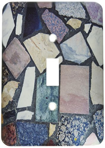 3dRose lsp_37244_1"Turquoise Pink Black Beige Slate" Single Toggle Switch