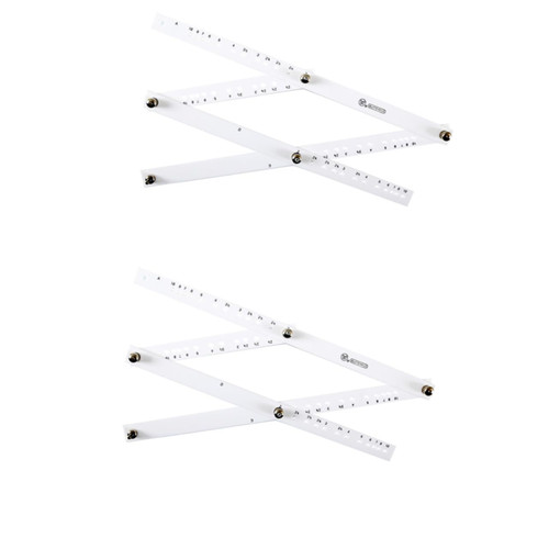 Tofficu 2pcs Multi Angle Measuring Ruler Universal Ruler Zooming Scale Rule Drawing Ruler Drawing Magnification Scale Ruler Drafting Ruler Centimeter Ruler