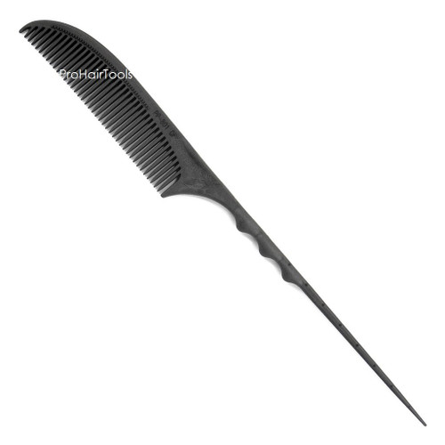 Primp 801 Finishing Rat Tail Combs In Carbon. Set of 3, From ProHairTools + 1 FREE Double Dip Comb Brush ($4 value).
