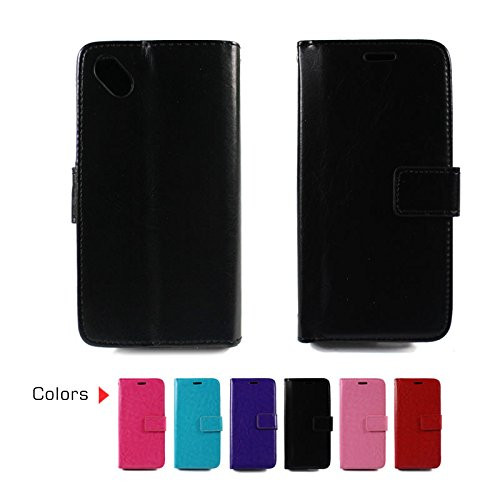 For BLU Advance 4.0L A010U / A010L / A010 PERFECT FIT Luxury Leather Flip Wallet Case Cover Pocket Book w/ ID Showing Window (Black)