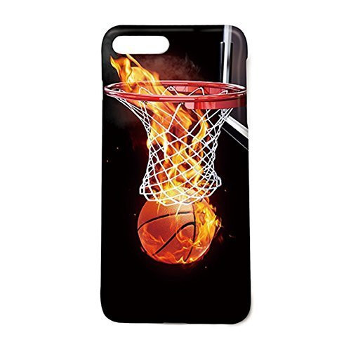 Flaming Basketball Shot Pattern Iphone 7 Plus Case, Unique Basketball Design Iphone 7Plus 5.5Inch Protective Cover