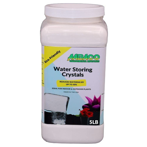 AABACO Water Storing Crystals - for Indoor & Outdoor Plants - Mix Crystals with Soil to Reduce The Amount of Watering Needed - Protect Against Heat - Watch Your Garden & Plant Grow (5LB)