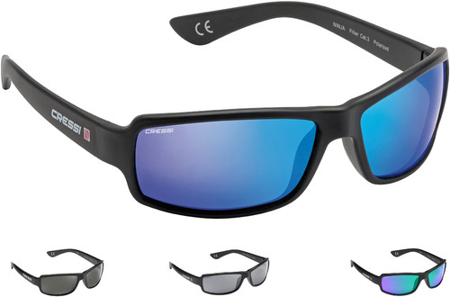 Cressi Ninja, Black, Blue mirrored lens