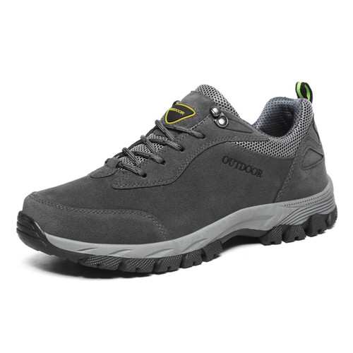 DMGYCK Men's Waterproof Hiking Shoes Men's Arch Support Outdoor Breathable Walking Shoes Outdoor Shoes (Color : Gray, Size : 14)