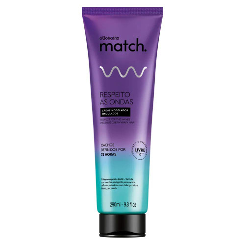 Linha Match (Respeito aos Cachos) Boticario - Creme Modelador Ondulados 290 Ml - (Boticario Match (Curl Respect) Collection - Wavy Hair Styling Cream 9.8 Fl Oz)
