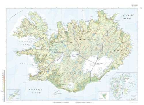 Collins: Iceland Wall Map - Compact - 22.25" x 16.25" - Laminated