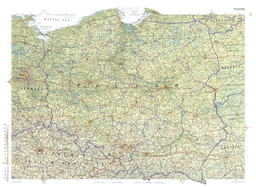 Collins: Poland Wall Map - Compact - 22.25" x 16.25" - Laminated