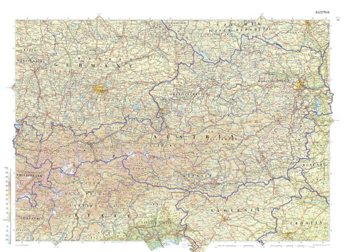 Collins: Austria Wall Map - Compact - 22.25" x 16.25" - Laminated