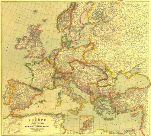 National Geographic: Europe 1915 World War 1 - Historic Wall Map Series - 31.5 x 28.5 inches - Paper Rolled