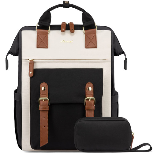 LOVEVOOK Laptop Backpack for Women Work Travel Computer Backpacks Purse, Nurse Bag Teacher Business Laptop Bag, Fashion College Backpack Casual Daypack, 15.6 Inch, Black-Beige-Brown LOVEVOOK Laptop Backpack for Women Work Travel Computer Backpacks Purse, Nurse Bag Teacher Business Laptop Bag, Fashion College Backpack Casual Daypack, 15.6 Inch, Black-Beige-Brown