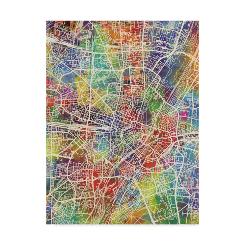 Trademark Fine Art Munich Germany City Map by Michael Tompsett, 14x19