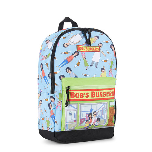 Bob's Burgers Mens Allover Backpack Bob, Tina & Louise Belcher Bookbag - Knapsack for Everyday (Light Blue) Bob's Burgers Mens Allover Backpack Bob, Tina & Louise Belcher Bookbag - Knapsack for Everyday (Light Blue)