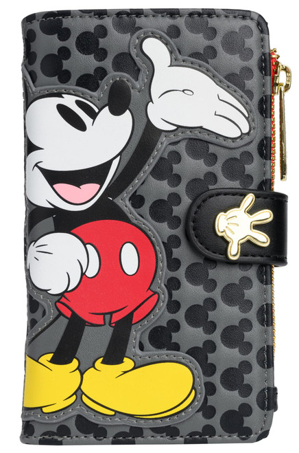 Loungefly Disney Mickey Mouse Faux Leather Wallet Snap Flap Clutch Loungefly Disney Mickey Mouse Faux Leather Wallet Snap Flap Clutch