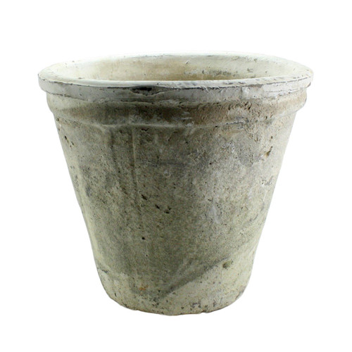 Rustic White Gray Terra Cotta Planter Set of 2 | 5" Round Flower Pot