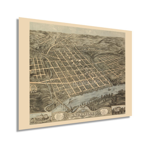 HISTORIX Vintage 1871 Knoxville Tennessee Map - 18x24 Inch Map of Knoxville Wall Art Poster - Knoxville City Knox County Tennessee Wall Map History HISTORIX Vintage 1871 Knoxville Tennessee Map - 18x24 Inch Map of Knoxville Wall Art Poster - Knoxville City Knox County Tennessee Wall Map History