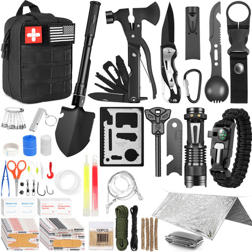 Survival Kits, 149Pcs Survival Gear First Aid Kit IFAK with Molle System Essential Camping Gear Emergency Medical Supplies for Car Fishing Hunting Outdoor Adventure, Camping Essentials Survival Kits, 149Pcs Survival Gear First Aid Kit IFAK with Molle System Essential Camping Gear Emergency Medical Supplies for Car Fishing Hunting Outdoor Adventure, Camping Essentials