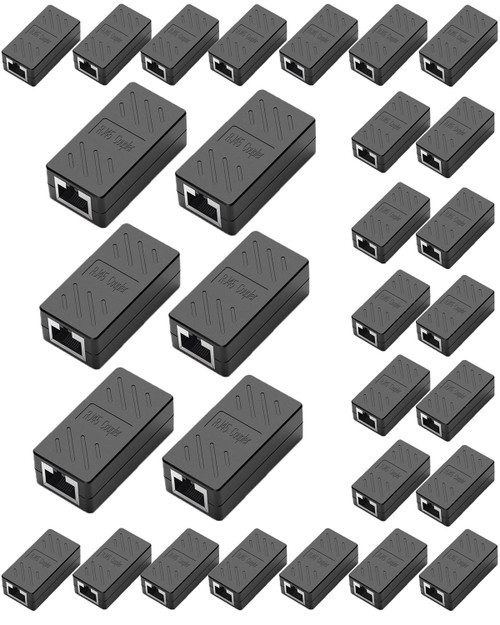 OseTub RJ45 Coupler Ethernet Extender Connector, in-Line Coupler Female to Female Ethernet Cable Adapter for Cat7 Cat6 Cat5 Cat5e Ethernet Cable (30 Pack)