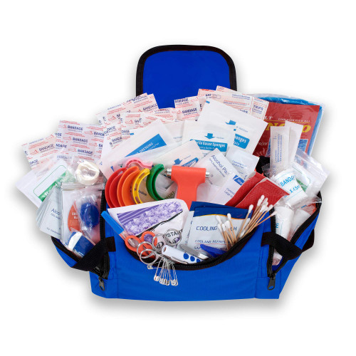 ASA Techmed First Aid EMS First Responder Fully Stocked Trauma First Aid Kit (Blue)