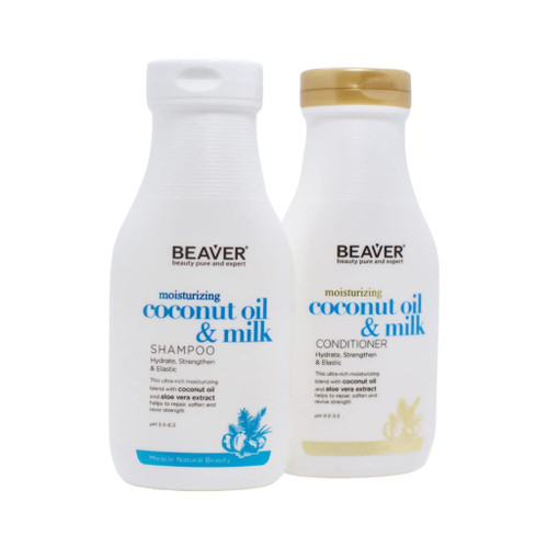 BEAVER Moisturizing Coconut Oil & Milk Shampoo AND Conditioner 730 ml BEAVER Moisturizing Coconut Oil & Milk Shampoo AND Conditioner 730 ml