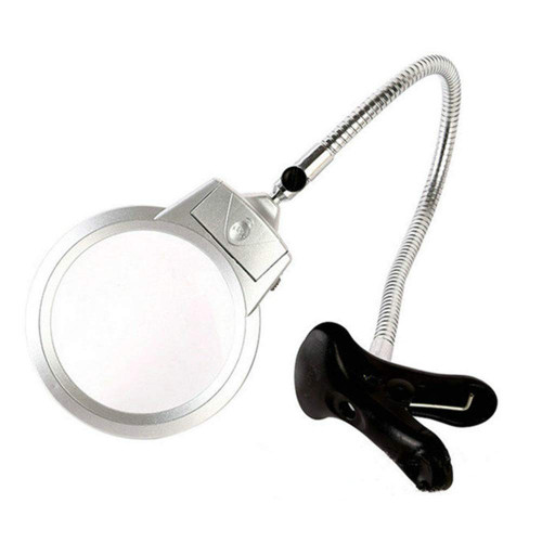 Magnifying Glass with Light,LED Illuminated Magnifier,with 2X 5X Magnification,Stand Hand Free Magnifier Desktop loupe for Reading,Inspection,Hobbies&Crafts