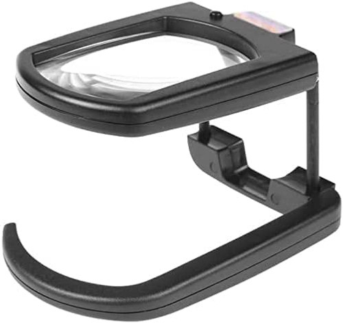 Magnifiers Magnifying Glass, 10X Handheld Portable Folding Magnifier Desktop LED Hands Free Loupe - Reading Repair Welding Marriage