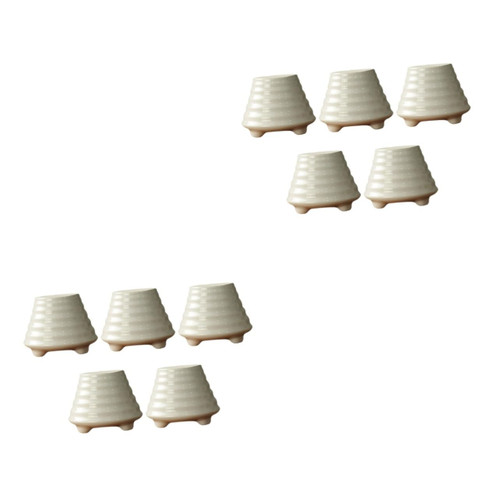 BESTOYARD 10 Pcs Ceramic Flowerpot Cactus Container Bonsai Planter Pot Ceramic Flower Planter Pot Succulent Planter Pots Flower Bowl Planter White Porcelain Flowerpot Ceramics Succulents