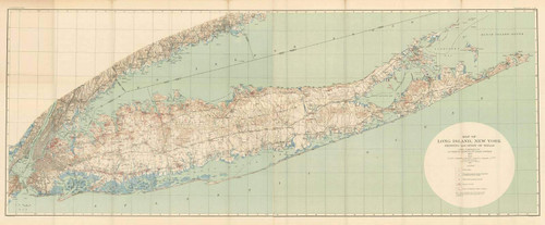 Historic Pictoric Map - Long Island & New York City 1904 Topographic - Vintage Poster Art Reproduction - 24in x 10in Historic Pictoric Map - Long Island & New York City 1904 Topographic - Vintage Poster Art Reproduction - 24in x 10in