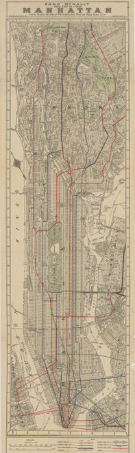 Historic Pictoric Map - Manhattan & New York City 1891 - Vintage Poster Art Reproduction - 24in x 7in Historic Pictoric Map - Manhattan & New York City 1891 - Vintage Poster Art Reproduction - 24in x 7in