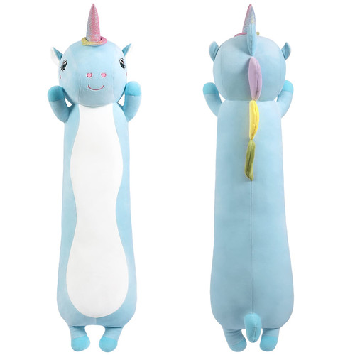 MIAOHAHA Soft Plush Long Unicorn Hugging Pillow, Kids Plush Toy Pillow Cute Unicorn Plushies Stuffed Animal Toy Gift for Kids and Girlfriend (Blue Unicorn, 110cm/43.3in) MIAOHAHA Soft Plush Long Unicorn Hugging Pillow, Kids Plush Toy Pillow Cute Unicorn Plushies Stuffed Animal Toy Gift for Kids and Girlfriend (Blue Unicorn, 110cm/43.3in)