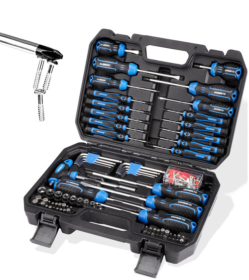URASISTO 120-pieces Magnetic Screwdrivers Sets Includes Sockets, Slotted, Phillips, Hex, Torx and Precision Screwdriver Set Tools for Men, Repair Home URASISTO 120-pieces Magnetic Screwdrivers Sets Includes Sockets, Slotted, Phillips, Hex, Torx and Precision Screwdriver Set Tools for Men, Repair Home