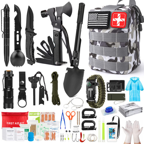 Survival Kits,222 PCS Emergency Survival Gear First Aid Kits with Molle System Compatible Bag Outdoor Camping Gear Emergency Kits for Hunting,Hiking,Fishing, Gifts for Men Women Survival Kits,222 PCS Emergency Survival Gear First Aid Kits with Molle System Compatible Bag Outdoor Camping Gear Emergency Kits for Hunting,Hiking,Fishing, Gifts for Men Women