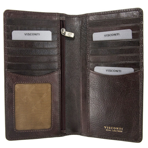 Visconti Tuscany 45 Secure RFID Blocking Genuine Leather Wallet Brown