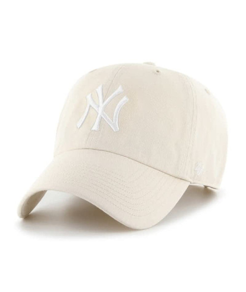 '47 New York Yankees Mens Womens Clean Up Adjustable Strapback Sandstorm Yellow Hat with White Logo