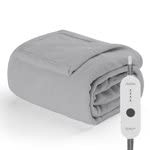 Sunbeam Electric Heated Throw Blanket Nordic Premium Plush with 4 Heat Settings Controller, Auto Shut-Off, Machine Washable UL Certified 50" x 60" (Marble Grey)
