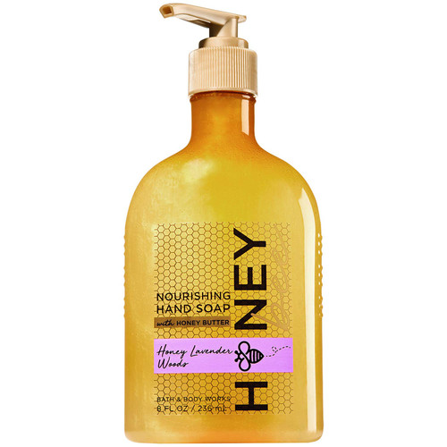 Bath and Body Works Honey Bee Lavender Woods Nourishing Hand Soap with Honey Butter 8 Ounce Full Size