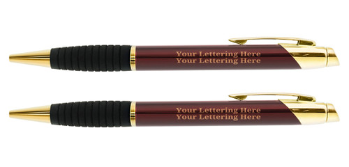 Congratulations Gifts Custom Text Pen Gift Set Engraved Burgundy Rotating 2-Pack Custom Pen Gift Set