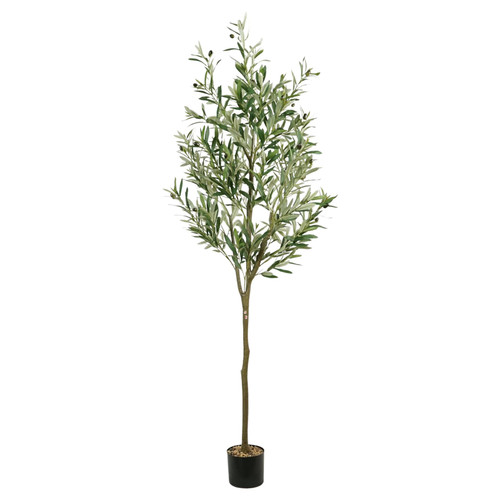 ayoodfo 6FT Faux Olive Tree, Artificial Olive Tree Tall Silk Plant for Home Decor Fake Potted Tree with Lifelike Fruits, 72in Fake Olive Tree for Office Living Room Bedroom Decor, 1Pack
