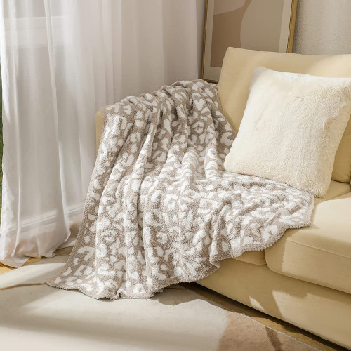 Fluffy Leopard Throw Blanket Super Soft Knitted Blanket 50"x60" Cozy Warm Blanket Chunky Knit Blanket Fluffy Blankets for Couch Sofa Bed Office, Leopard Cream Fluffy Leopard Throw Blanket Super Soft Knitted Blanket 50"x60" Cozy Warm Blanket Chunky Knit Blanket Fluffy Blankets for Couch Sofa Bed Office, Leopard Cream