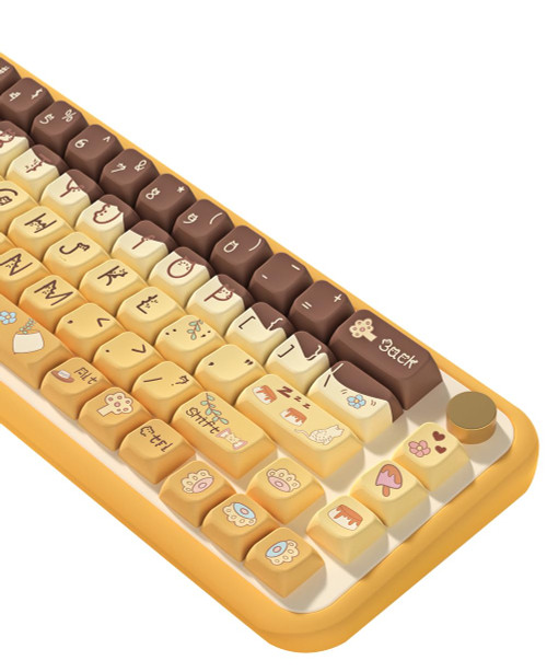 Cartoon Theme keycaps PBT keycaps Customized keycap Set Suitable for 61/87/104/108 Cherry MX Switch and Other Mechanical Keyboards (MDA, Pudding)