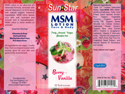 MSM Lotion - Berry Vanilla, 32oz