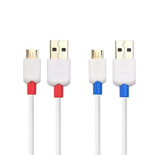 Cable Matters 2-Pack USB to Micro USB Cable (Micro USB to USB 2.0 Cable/Micro USB Charging Cable) in White 10 Feet
