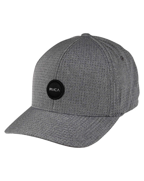 RVCA Men's Flexfit Curved Brim Hat - Shane Flexfit (Grey, Small/Medium)