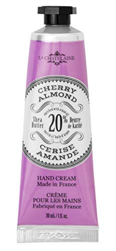 La Chatelaine 20% Shea Butter Cherry Almond Hand Cream, 1 fl oz (30 ml), Made in France with Organic Shea Butter and Argan Oil