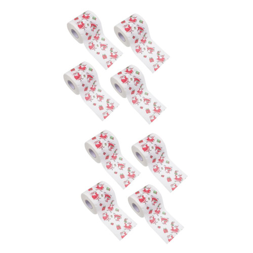 Abaodam 8 Rolls Christmas Toilet Roll Christmas Toilet Tissues Cocktail Napkins Xmas Face Napkin Restaurant Facial Tissues Xmas Kitchen Tissue Christmas Table Napkins Paper Gift Disposable