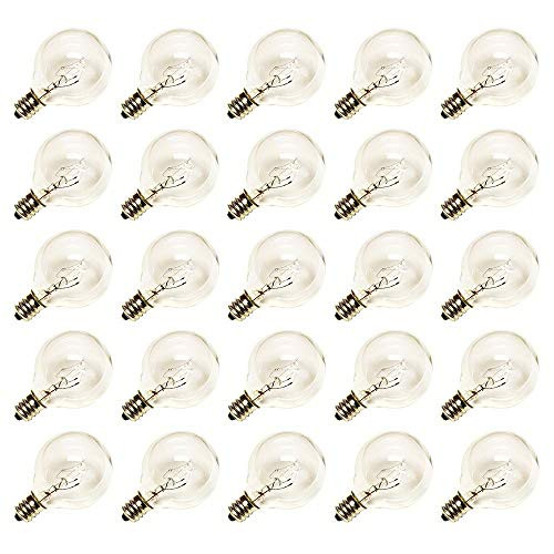 Clear Globe G40 Screw Base Replacement Bulbs,String Light Bulbs Replacement,1.5-Inch,25 Pack