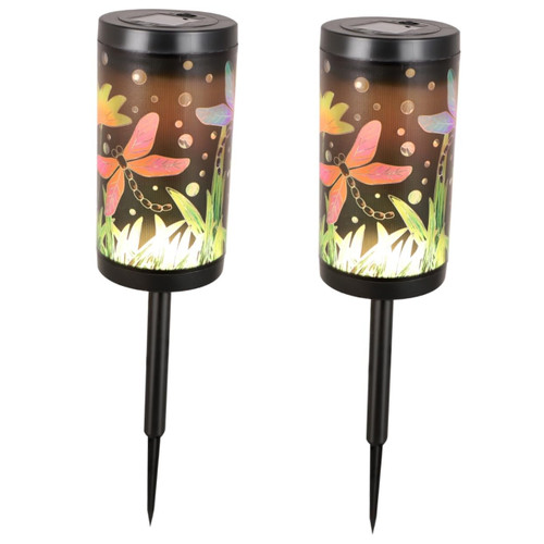 UKCOCO 2pcs Solar Lantern Garden Stake Light Solar Garden Lights Outdoor Stake Light Solar Outdoor Lights Outdoor Patio Lamps Solar Pathway Lights Led Street Light Wrought Iron