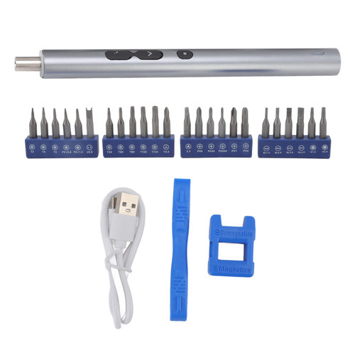 VOLDAX 28 in 1 USB Rechargeable Mini Electric Screwdriver Set 3.7V Rechargeable Lithium Battery Cordless Power Screwdriver