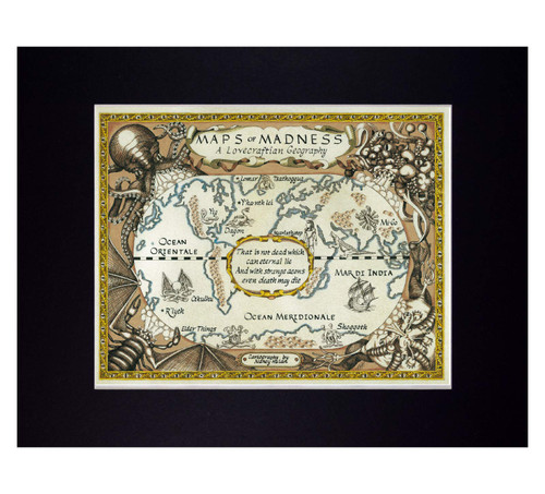 Lovecraft Cthulhu Map Fine Art Print Reproduction