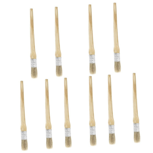 SEWACC 10 Pcs Round Paint Brush Furniture Painting Milk Paint Brush Furniture Waxing Brush Roller Chalk Brush Fat Paint Brush Chalk Wax Brush Chalkboard Chalk Oil Paintbrush Bristles Wood