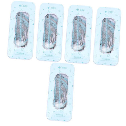 Operitacx 5 Sets Ruler Set Rulers Math Compass Triangle Ruler Compass Drawing Tool Protractor and Compass Kid Suit Professional Geometry Protractor Wrought Iron Plastic Ruler Round Student